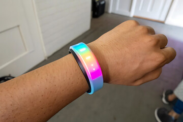 Diverse workforce with technological data overlays
