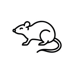 Minimalist Mouse Illustration Simple Black Outline Design Vector Animal Art