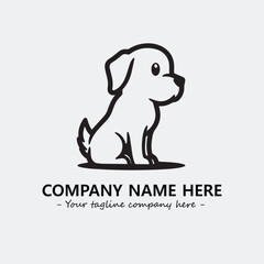 Dog illustration black and white for logo company vector image
