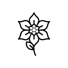 Minimalist Flower Line Art Botanical Design Element For Spring And Summer Decorations