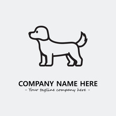 Dog illustration black and white for logo company vector image
