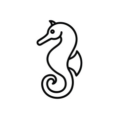 Minimalist Seahorse Line Art Illustration For Marine Life Designs And Creative Projects
