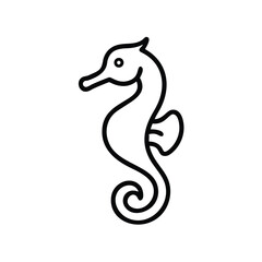 Minimalist Seahorse Outline Icon For Nautical Designs And Creative Projects Illustration
