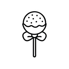 Simple Lollipop Vector Illustration With Chocolate Drizzle And Bow Decoration Icon