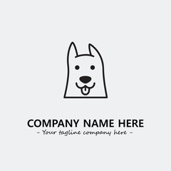 Dog illustration black and white for logo company vector image
