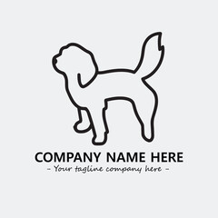 Dog illustration black and white for logo company vector image
