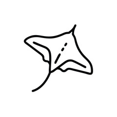 Minimalist Line Art Illustration Of A Manta Ray Ocean Life Animal Design