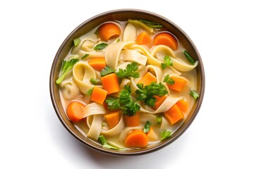 Hearty Vegetable Noodle Soup in a Bowl