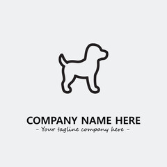 Dog illustration black and white for logo company vector image
