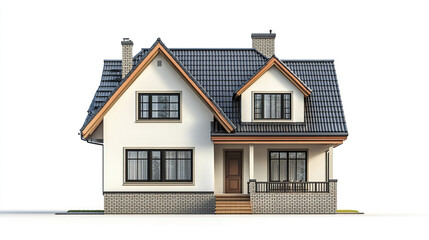 Charming residential house with gabled roof and brick accents