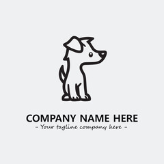 Dog illustration black and white for logo company vector image
