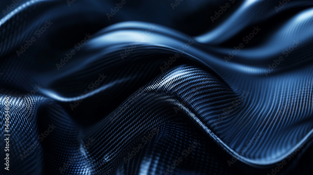Poster abstract close-up of dark blue textured with waves and patterns, blue plastic background with modern