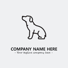 Dog illustration black and white for logo company vector image
