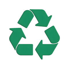 Obraz premium green recycle symbol isolated on transparent background.generative AI