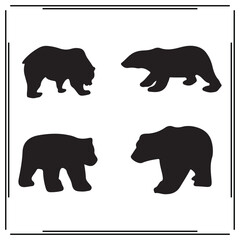 Polar Bear silhouette, Polar Bear illustration , Polar Bear clipart, Polar Bear vector , Polar Bear icon , black Polar Bear, Polar Bear illustration on white background, 