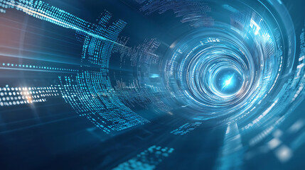 Exploring digital transformation virtual space abstract digital art futuristic environment dynamic viewpoint