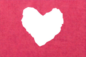Crimson Canvas Heart: A Cutout Love Abstract Artwork