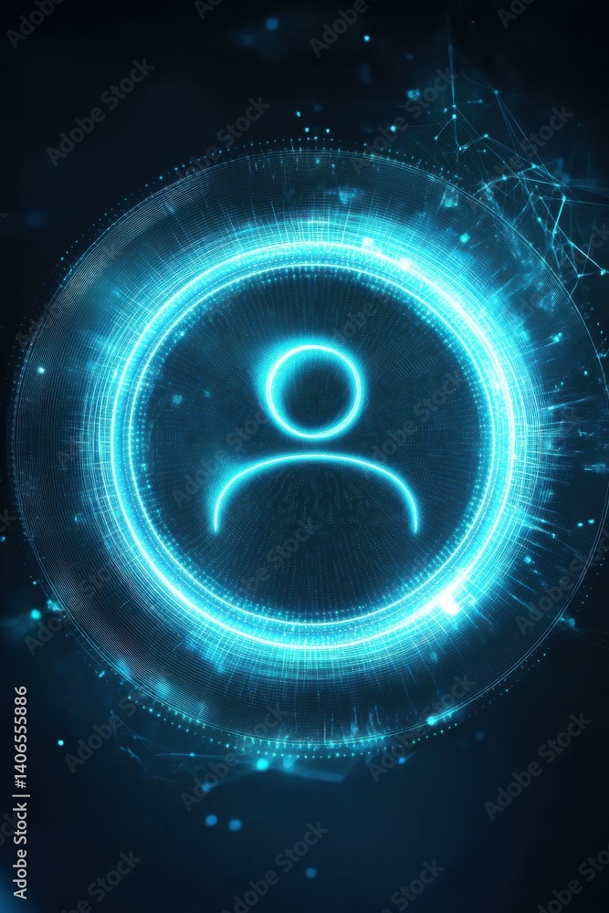 Poster digital profile: futuristic user interface design