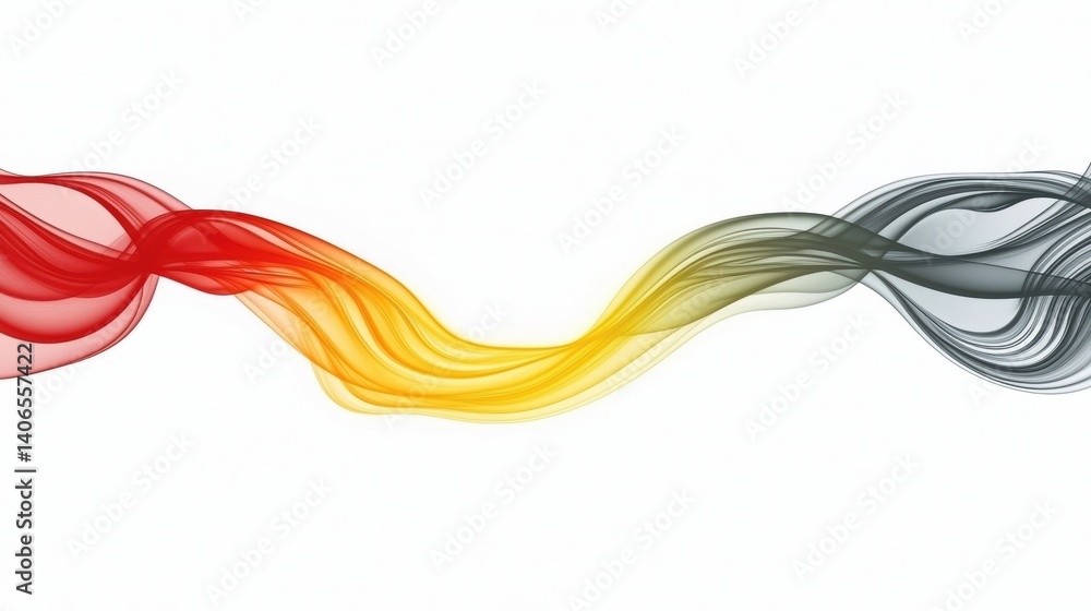Poster dynamic flow of colorful waves abstract art digital artwork creative design minimalist style