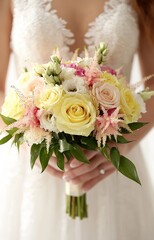 bride holding bouquet