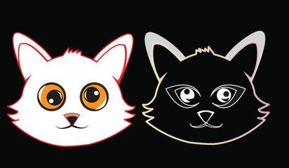 Fototapeta premium Cat emoji icon vector image.