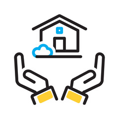 Vector multi color icon for House