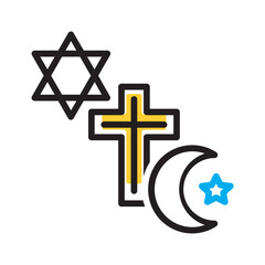 Obraz premium Vector multi color icon for Religions