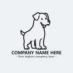 Dog illustration black and white for logo company vector image
