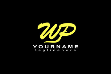 The yellow WP letter logo is suitable for use in logo designs for beauty, fashion, garment, t-shirt, beauty salon, soap, make-up, t-shirt, pants, bra, bikini, beauty tools businesses.