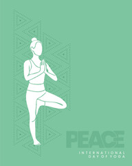 Yoga Day Minimal Traditional Vector for Instragram Post