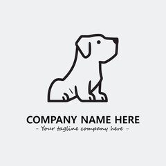Obraz premium Dog illustration black and white for logo company vector image 
