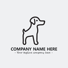 Dog illustration black and white for logo company vector image
