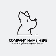Dog illustration black and white for logo company vector image
