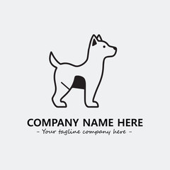 Dog illustration black and white for logo company vector image
