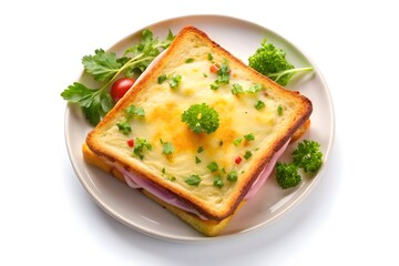 Delicious Croque Monsieur Sandwich on a Plate