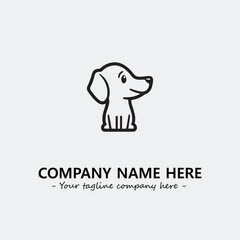 Dog illustration black and white for logo company vector image
