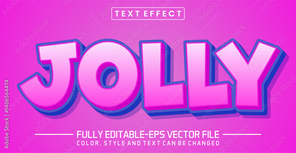 Poster jolly font text effect editable