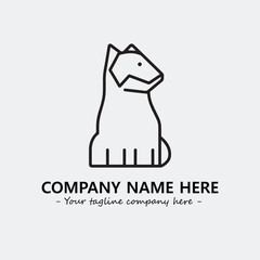 Dog illustration black and white for logo company vector image
