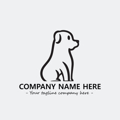 Dog illustration black and white for logo company vector image
