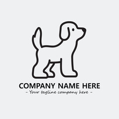 Dog illustration black and white for logo company vector image
