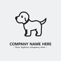 Dog illustration black and white for logo company vector image
