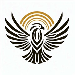 Obraz premium Golden Halo Eagle Emblem Minimalist Style suitable for business card