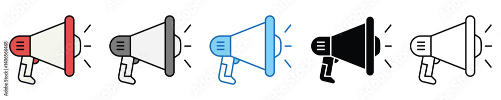 Poster advertising icons set – editable vector icons in multiple styles
