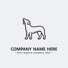Dog illustration black and white for logo company vector image
