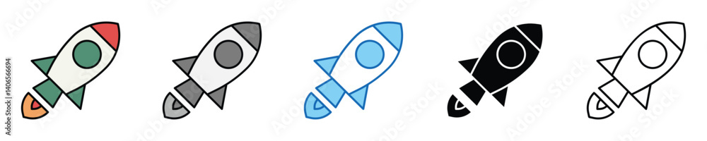 Poster advancement icons set – editable vector icons in multiple styles