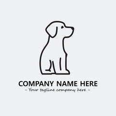 Obraz premium Dog illustration black and white for logo company vector image 
