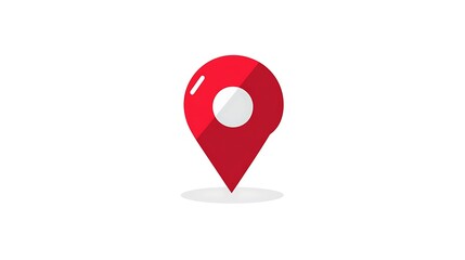 Red Map Location Pin Icon Isolated on White Background in Flat Modern Design Style

