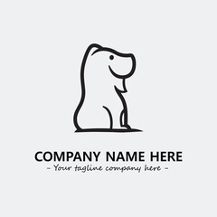 Obraz premium Dog illustration black and white for logo company vector image 