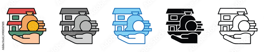 Poster asset icons set – editable vector icons in multiple styles