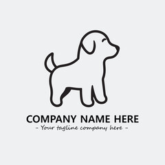 Dog illustration black and white for logo company vector image
